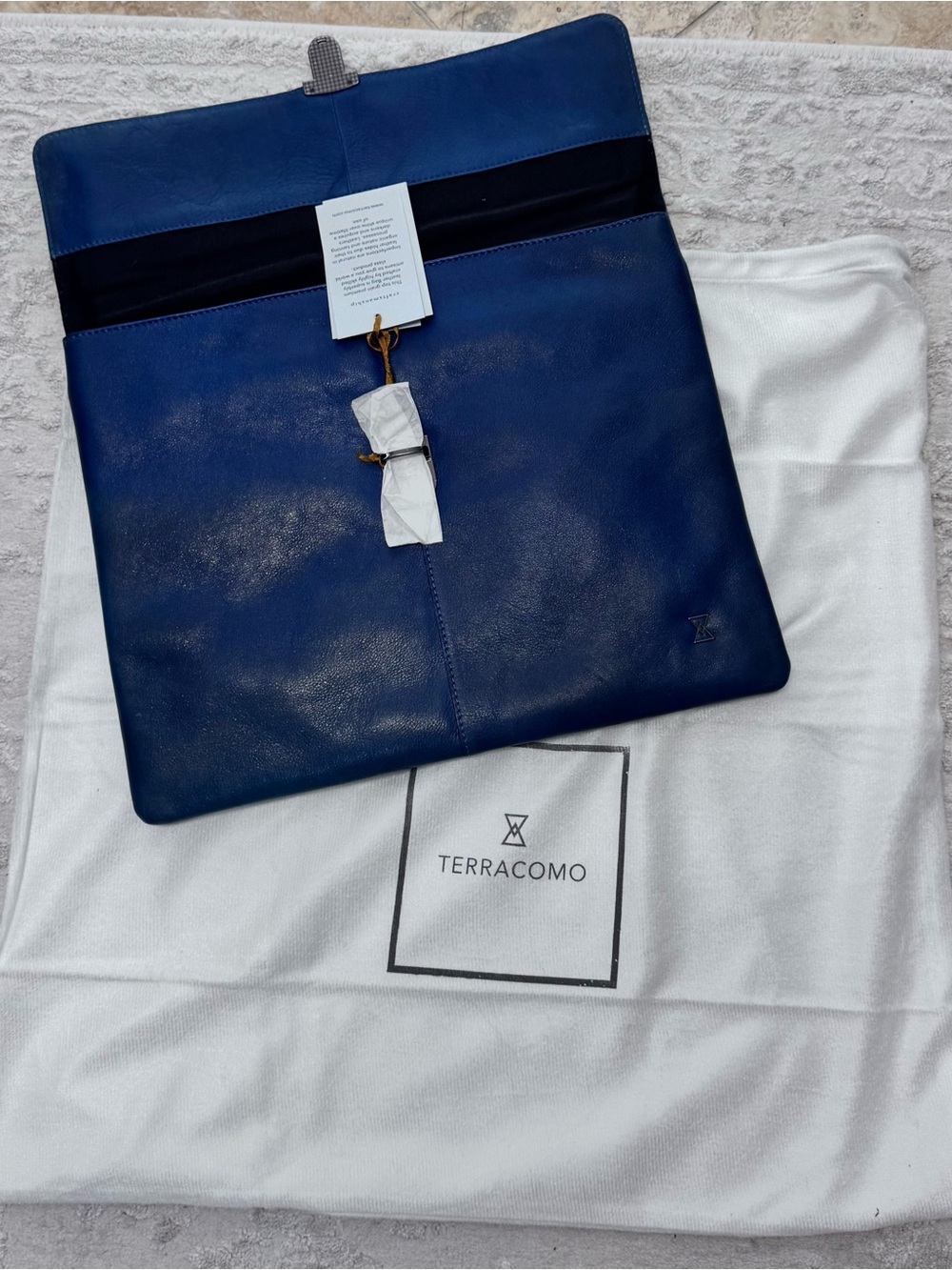NWT Terracomo Wallstreet Portafolio Leather Laptop Bag in Colbalt Blue